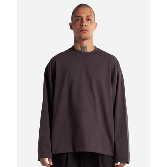 Shaka Wear SHMOL Unisex Max Heavyweight Oversized Long Sleeve T-Shirt-Off Black-XL