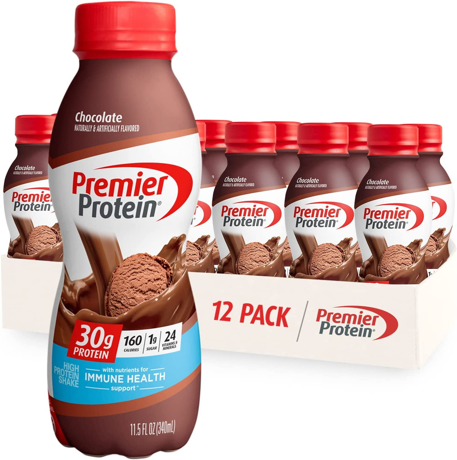 Shake 30g Protein 1g Sugar 24 Vitamins Minerals Nutrients to Support Immune  Health For keto diet , Chocolate, 11.5 Fl Oz (Pack of 12), Liquid,Powder,  Bottle 