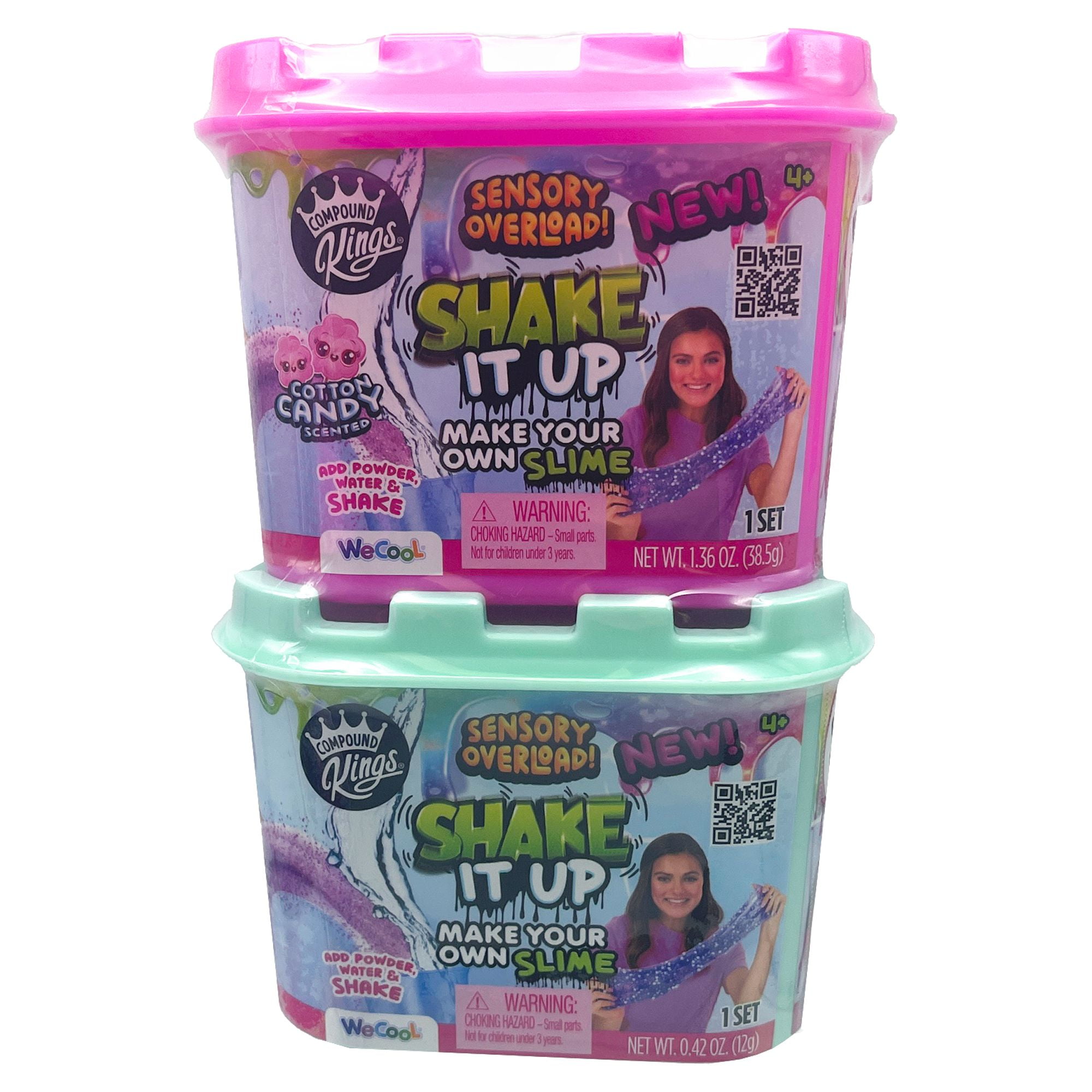 Shake it up DIY slime 2 pack, cotton candy scented pre-made multi color  butter included sensory overload. Do it yourself option also with water and