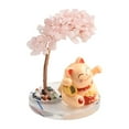 Shake Hands Lucky Cat Fate Tree Natural for Crystal Crushed Stone Feng