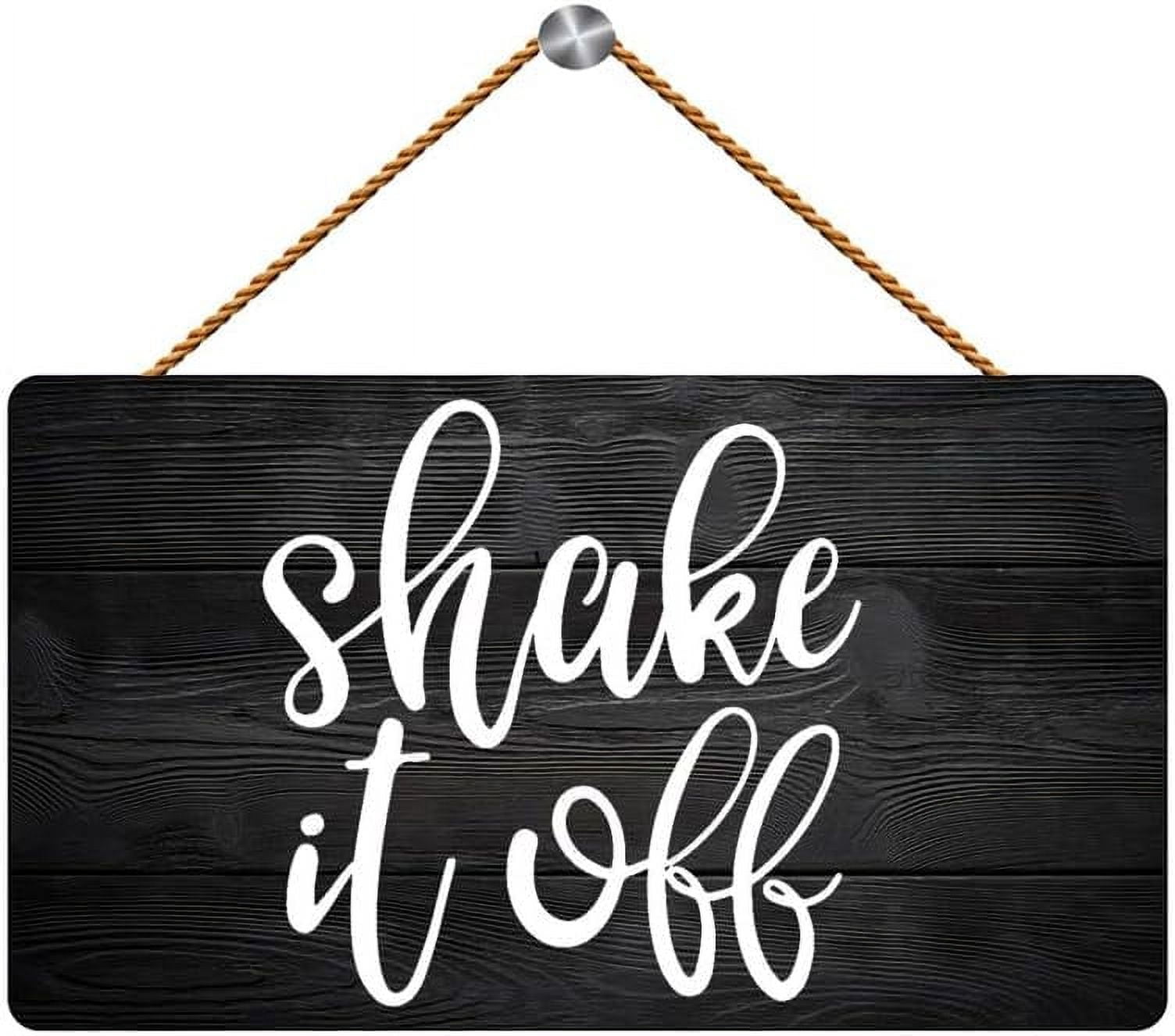 Store Sign Flashcard Shake It Off Wooden Sign Wall Decor, Home Decor for Positivity ...