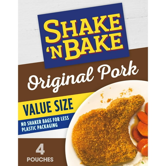 Shake 'N Bake Original Pork Seasoned Coating Mix Value Size, 10 oz Box, 4 ct Packets