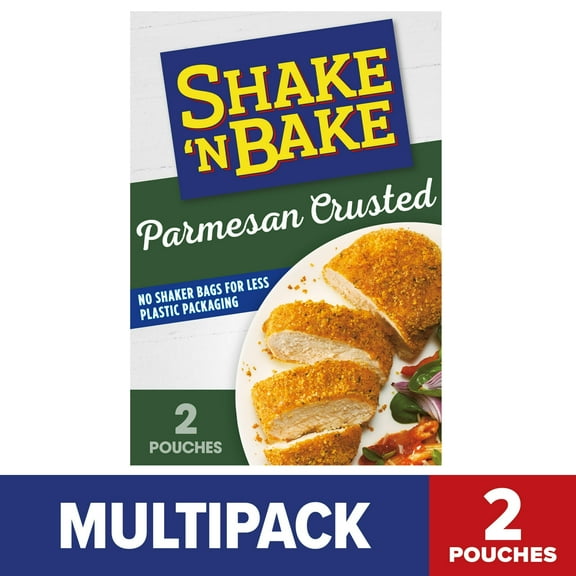 Shake 'N Bake Parmesan Crusted Seasoned Coating Mix, 4.75 oz Box, 2 ct Packets, Pack of 4