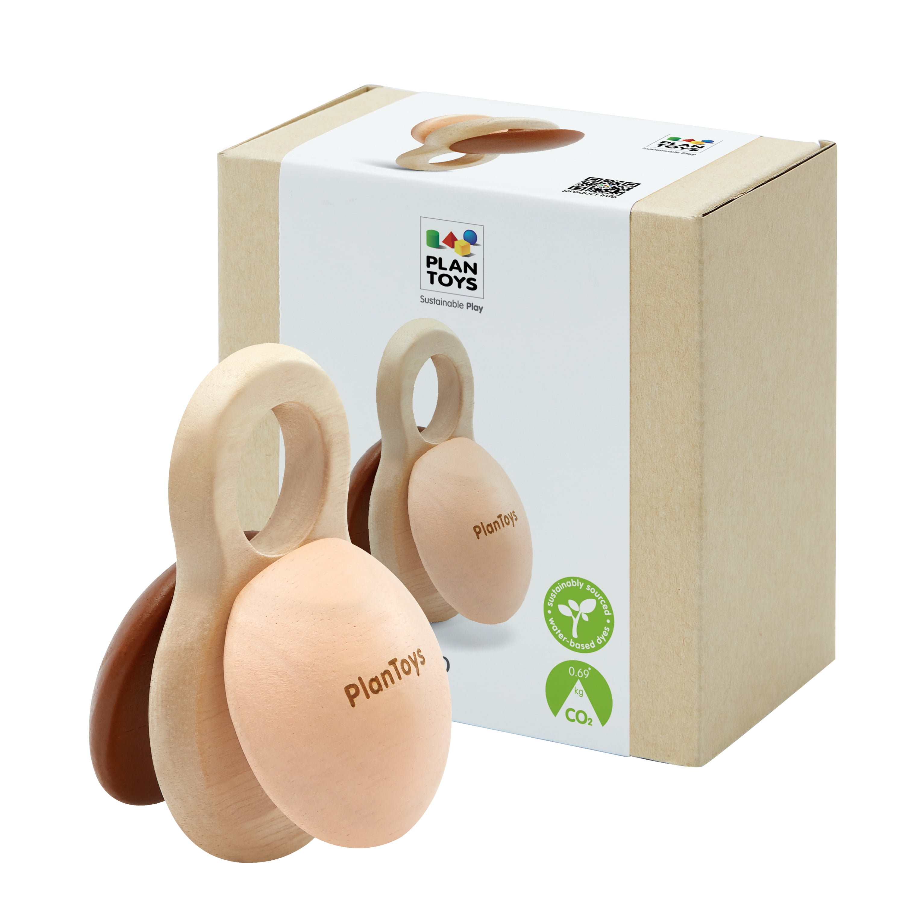 PlanToys® Shake N Clap Baby Rattle Toy , Montessori Wooden Infant ...