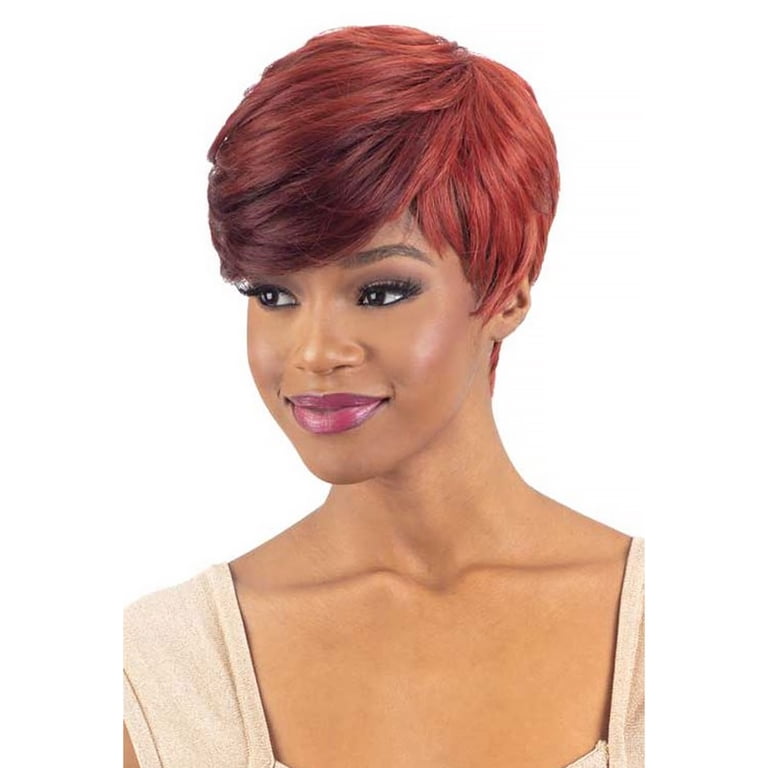 Human hair blend medium brown wig Medium Curly Wavy Brown Human Hair Blend Heat OK Wigs Women  main image 4