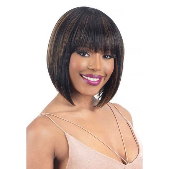 Shake N Go Legacy Human Hair Blend Wig - VICTORIA (Color:4 MEDIUM BROWN)