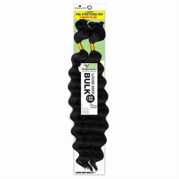Shake-N-Go Organique Human Hair Mastermix Braids - Loose Deep Bulk 22" (Color:1 JET BLACK)
