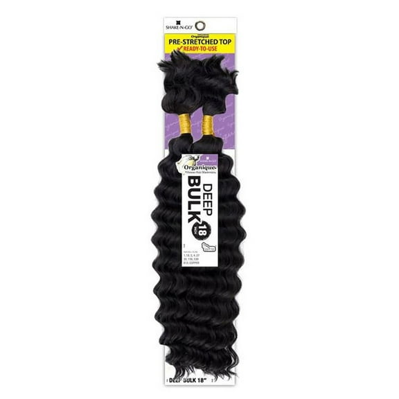 Shake-N-Go Organique Human Hair Mastermix Deep Bulk / 1 - Jet Black / 22" Crochet Braids
