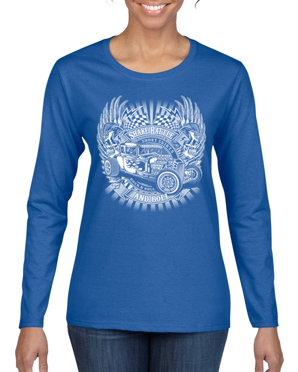 Shake Rattle And Roll Vintage Hot Rods Pop Culture Womens Graphic 