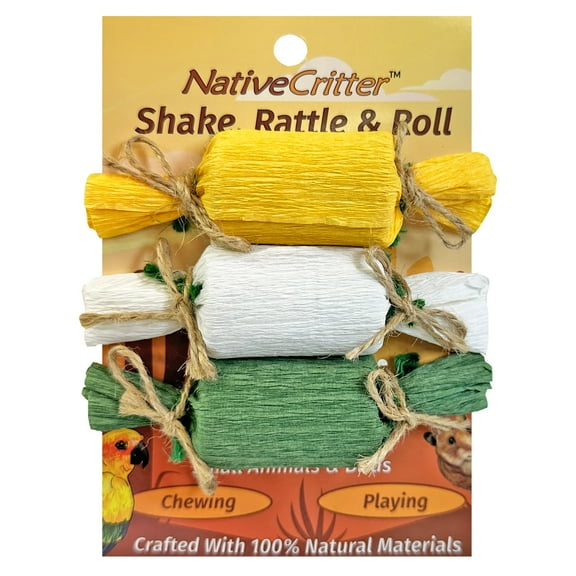 Shake Rattle And Roll -NativeCritter Natural Chew for Hamsters, Gerbils, Rabbits, Guinea pigs, Prairie Dogs, Chinchillas, Degus, Squirrels, Rats and other chewing small animals
