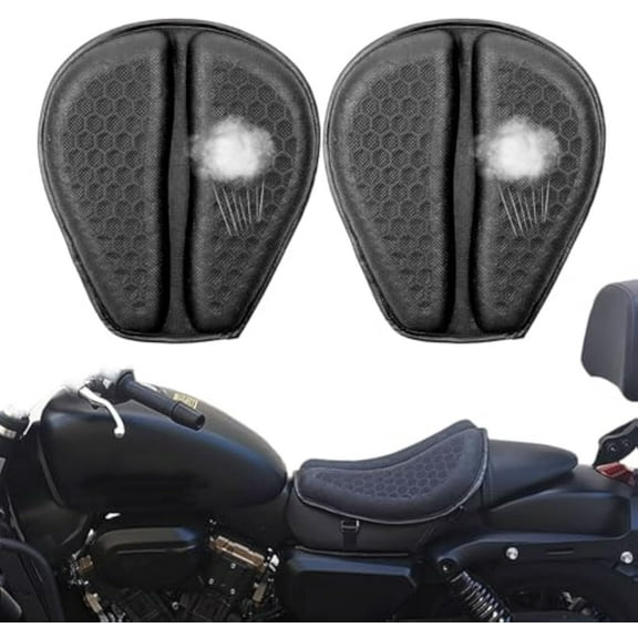 Shake Rider Cushion, Motorcycle Seat Cushion, 3D-Honeycomb Shake Rider Seat Cover Protecting Sensitive Areas, Shock Absorption Not Stuffy, Breathable, for Long Rides (2PCS)