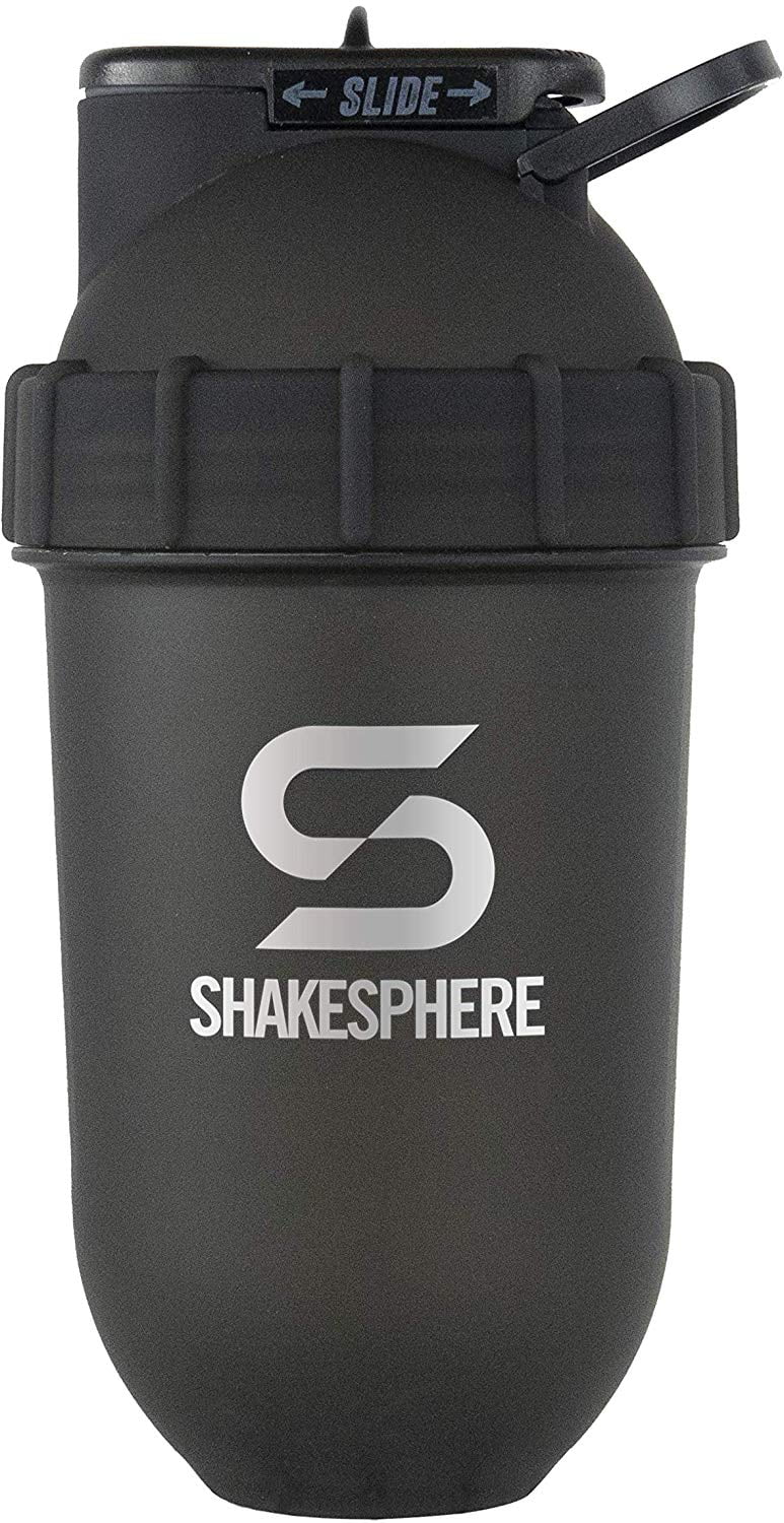 ShakeSphere Tumbler: Protein Shaker Bottle, 24oz Matte Black with Black  logo 