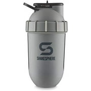 ShakeSphere Tumbler VIEW Protein Shaker Bottle with Side Window, 24oz, Matte Gray