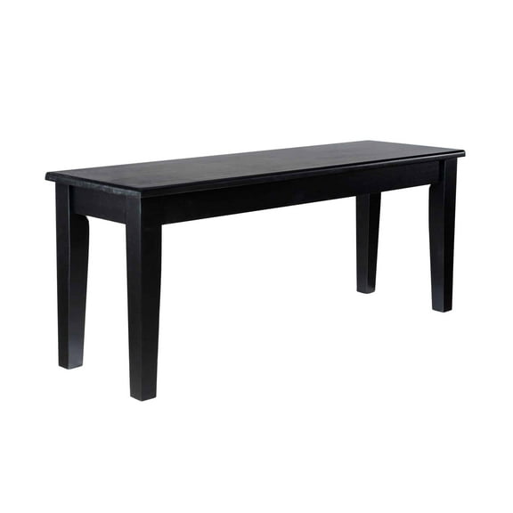 Boraam Shaker Backless Dining Bench - Black Rubberwood Frame