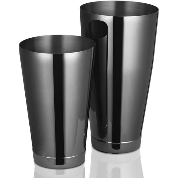 Shaker Black,  Shaker Tins Weighted, Bar Shaker Set Bartender Shakers for Bartending - Martini Shaker Stainless Steel Drink Mixer | Bar Tools Metal Shaking Tin | Gunmetal