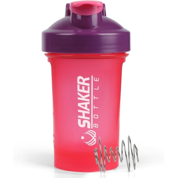 Shaker Bottle,400ml Small Protein Shaker Bottle with Mixing Ball, Portable 14oz GYM Shakes Cup for Workout,, Leak Proof,Dishwasher Safe()