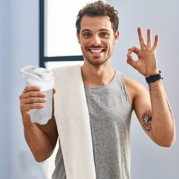 Shaker Bottle under $5! Xqxayjr Protein Shaker Bottle, 300ml Portable Sports Cup with Scale, Leak Proof Mixing Cup with Stirrer for Gym Fitness, BPA Free Plastic Shaker for Protein Powder