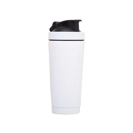 Shaker Bottle Insulated Stainless Steel - Water Bottle, Shaker Cups for Protein Shakes Mixer and Meal Replacement, White