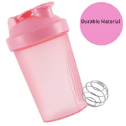 Shaker Bottle Perfect for Protein Shakes and Pre Workout,with Whisk Ball, 400ML/12OZ Cup Pink