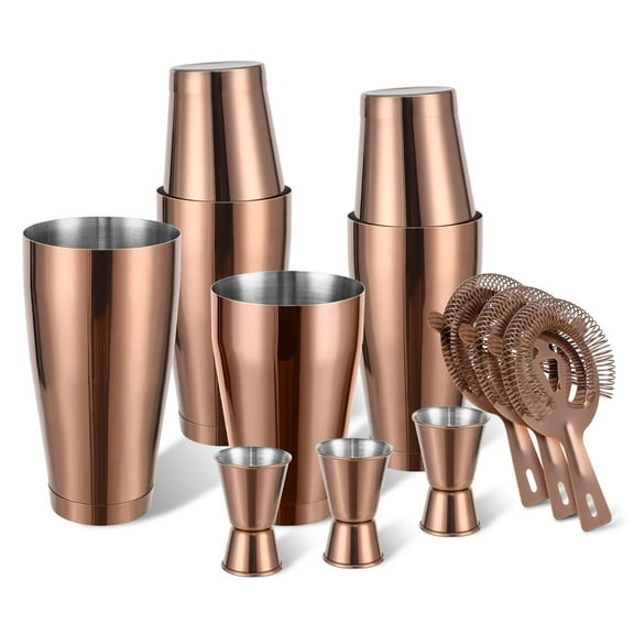 Shaker Cocktail Set Bartender Kit, 12 Pcs Drink Shaker with Strainer Bartending Martini Shaker Tin with 18oz & 28oz Mixed Alcohol Shaker Professional Stainless Steel Bar Tool for Beginner