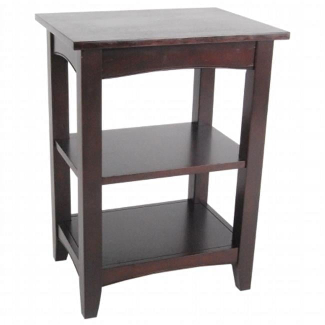 Espresso Shaker Cottage Wood 2 Shelf End Table