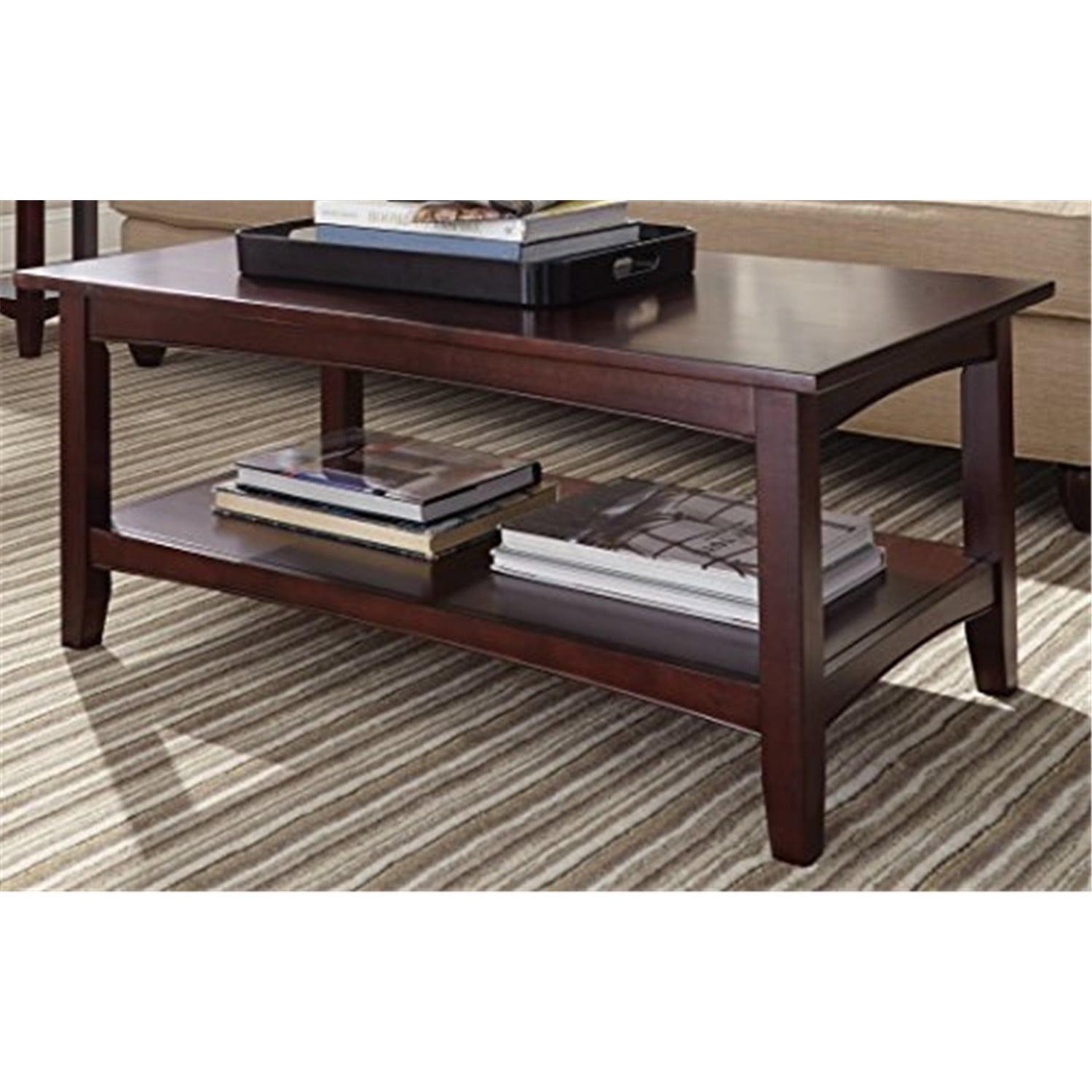 Transitional Shaker Cottage Rectangular Coffee Table in Espresso