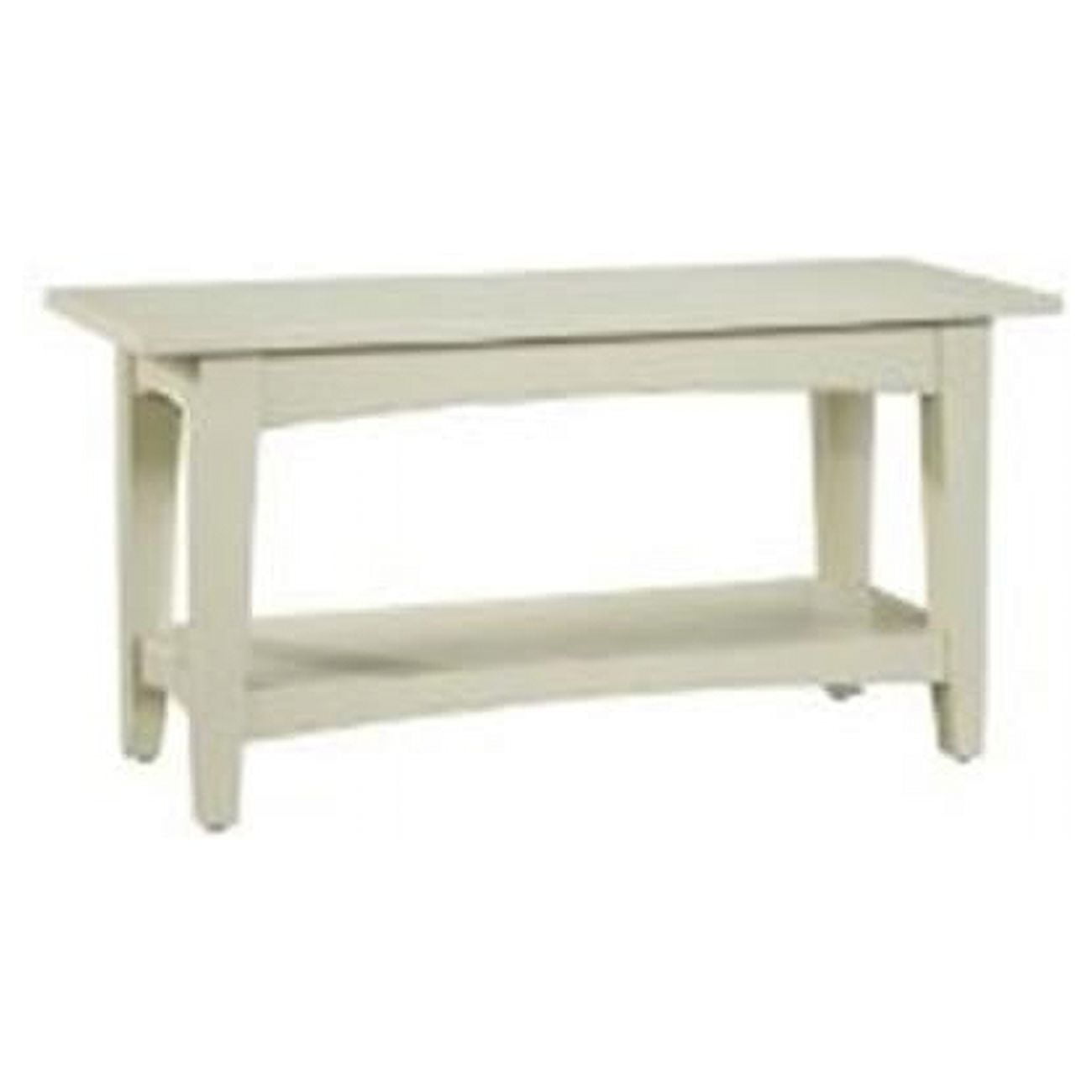 Sand Shaker Cottage Bench with Storage Shelf