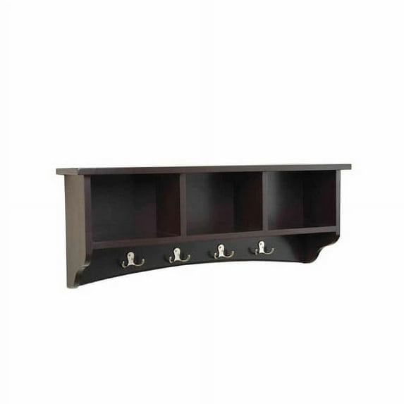 Shaker Cottage Storage Coat Hook with Bench Set, Chocolate
