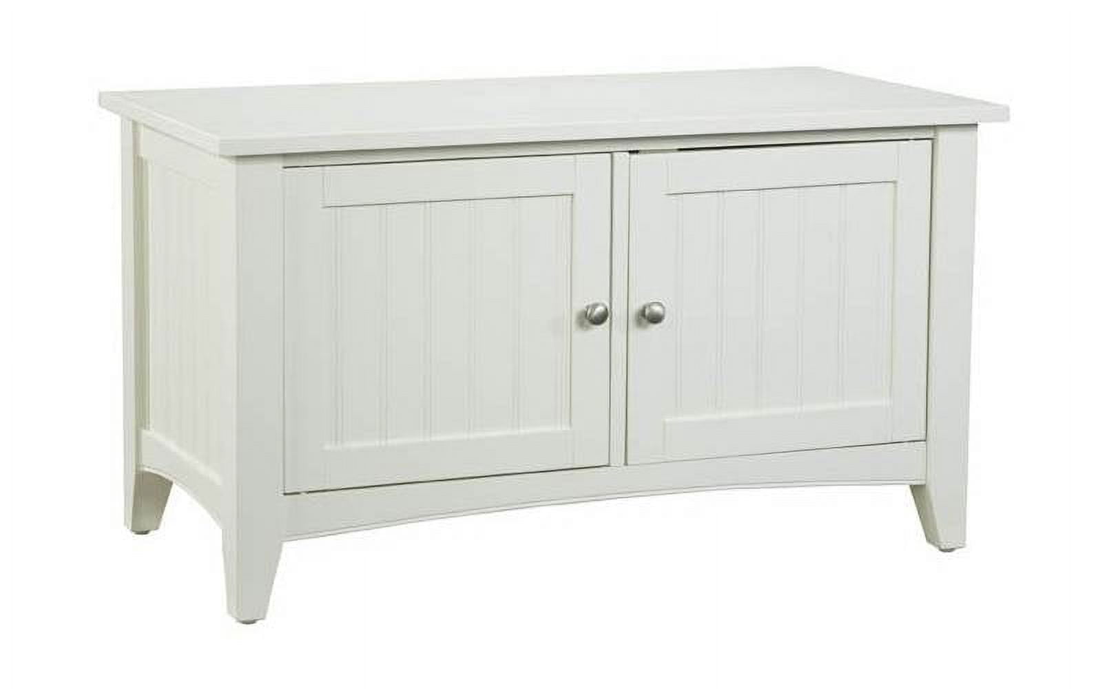 Shaker Cottage Tray Shelf Coat Hook with Cabinet Bench, Ivory