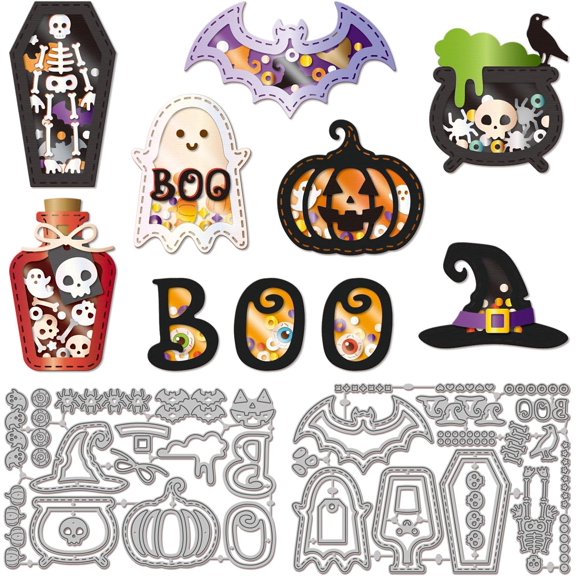 Shaker Cutting Dies for Card Making Ghost Pumpkin Cut Die for DIY Scrapbooking Journal Embossing Paper Craft Decor