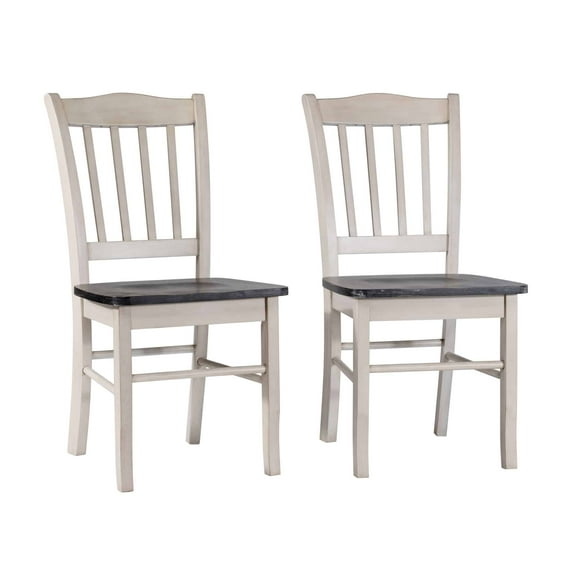 Shaker Dining Chairs - Set of 2 - European Black Ash/Antique White