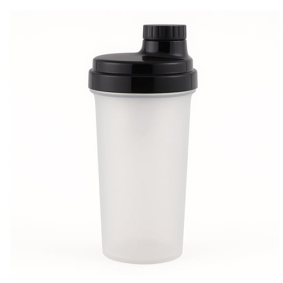 ‎Shaker Glass With Cap No. 3, Durable BPA-Free Polymer, Effective Protein Mixing, Leak-Proof, Portable, Versatile for Gym, Sports, Daily Use, Black
