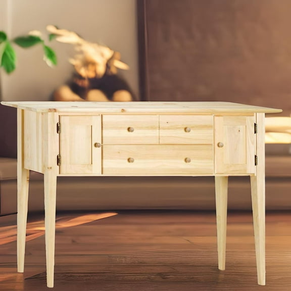 Shaker Pine Storage Side Table Ample Storage 36" H 56" Wide 16" Projection Renovator's Supply