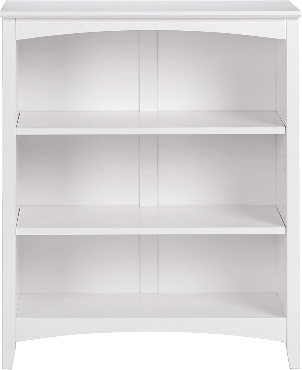 Camaflexi Shaker Style 3-Shelf Bookcase - Solid Pine Wood, 36 Inches High, Adjustable Shelves, Closed Back For Living Room, Bedroom, Or Office, Black