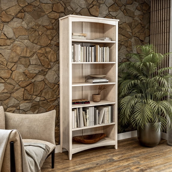 Shaker Style Bookcase - Light Oak Finish - 72"H