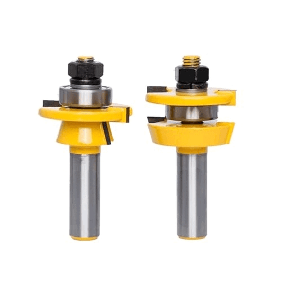 Shaker Style Rail and Stile Router Bits Set, for Cabinet Door, 1/2 Inch Shank, 3/8 Inch Cutting Depth, Up to 7/8 Inch Stock, Professional Carbide Milling Cutters for Woodworking