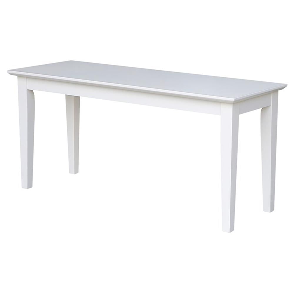 White Rubberwood Shaker Style Bench, 39" Wide