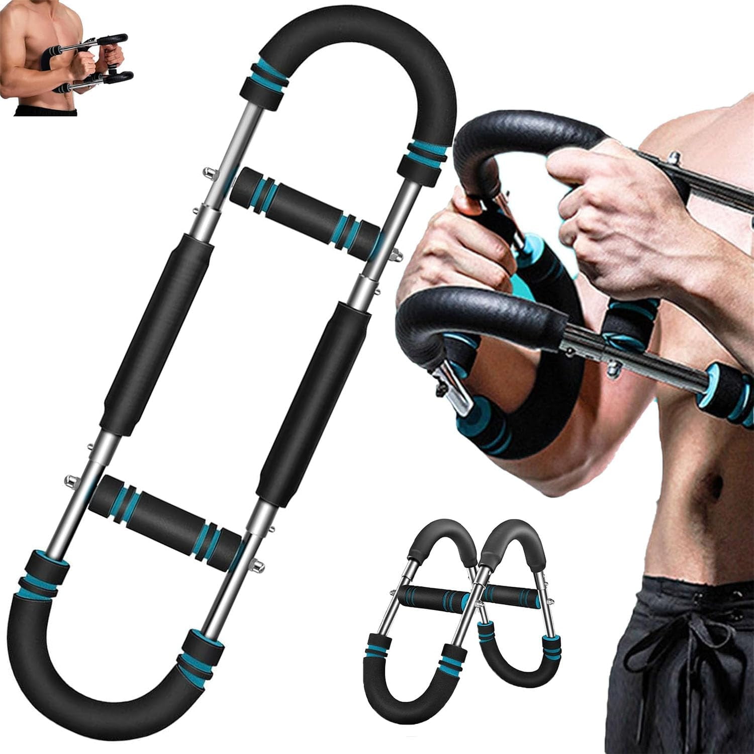 Powerflex Body Toning Kit Shaker Twister Arm Trainer,U-Shape Adjustable Chest Expander, Portable Arm Chest Trainer