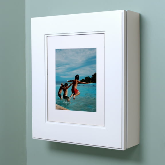Shaker White Wall-Mount Picture Perfect Medicine Cabinet by Fox Hollow Furnishings - 19 7/8" H x 16 7/8" W x 5 1/8" D