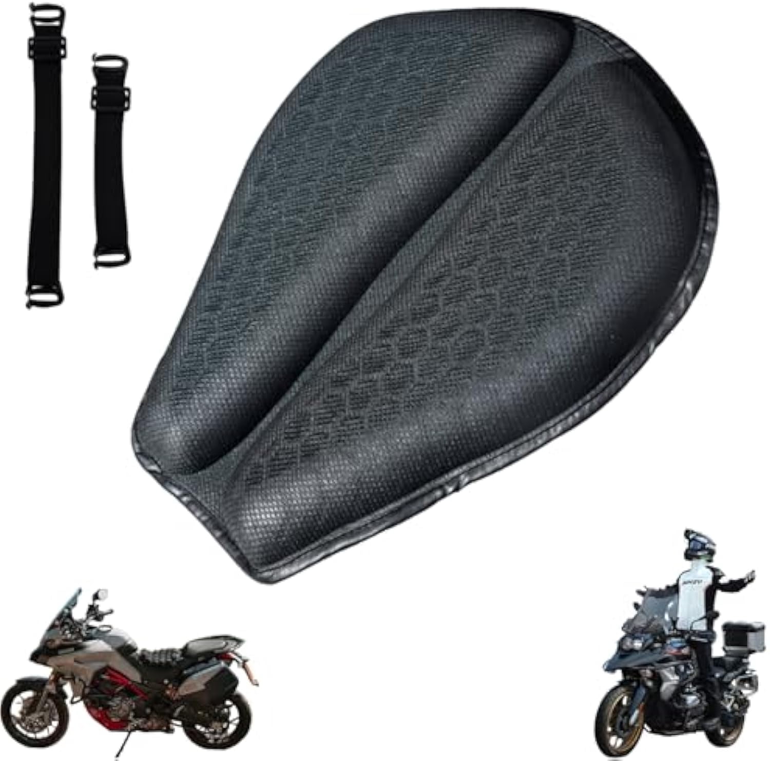 Shake Rider Cushion - Motorcycle Gel Seat Pad, 3D-Honeycomb, Shock