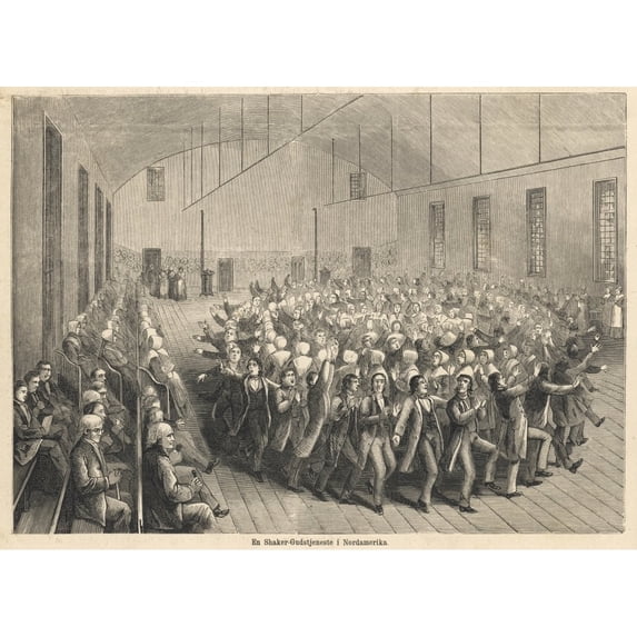 Shakers Community Dance At A Sunday Service Poster Print By Mary Evans Picture Library (36 X 24)