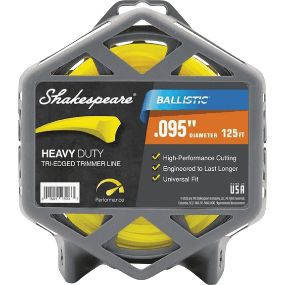 Shakespeare Ballistic Universal Tri-Edged Trimmer Line - Single Pack Residential Use, Standard Application