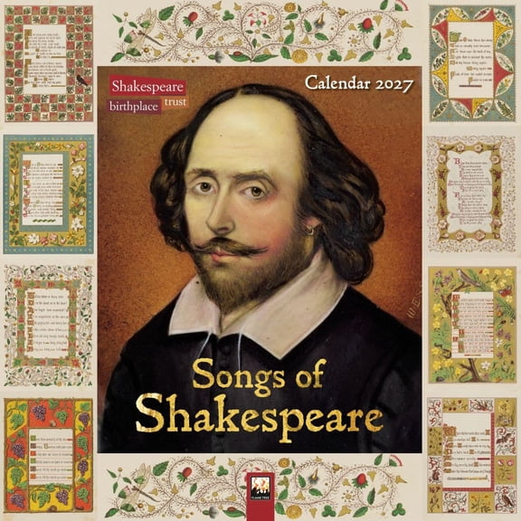 Flame Tree Publishing, Shakespeare Birthplace Trust Songs of Shakespeare 2027 Wall Calendar