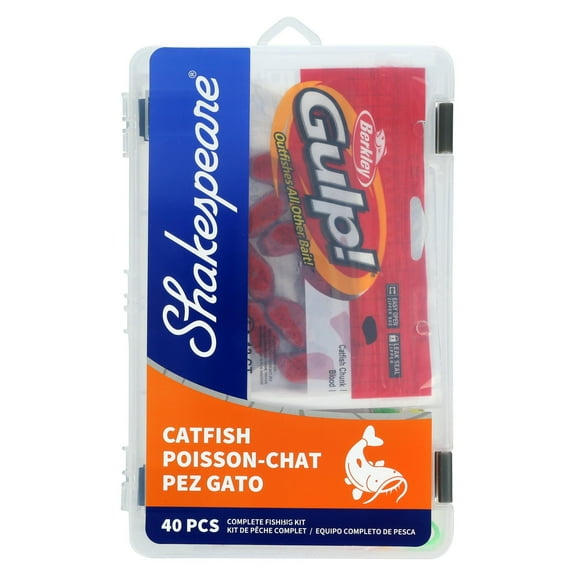 Shakespeare Catch More Fish Catfish Tackle Box Kit, Fishing Tackle Box with Tackle
