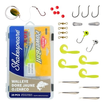 Shakespeare Catch More Fish Walleye Tackle Box Kit, Fishing Tackle Box with Tackle
