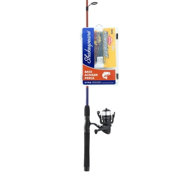 Shakespeare Catch More Fish 3 Spinning Fishing Combo Kit, Bass