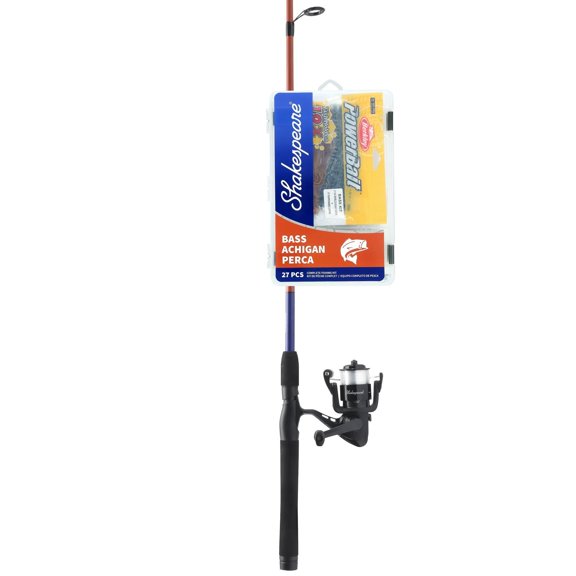 Shakespeare Catch More Fish 3 Spinning Fishing Combo Kit, Bass
