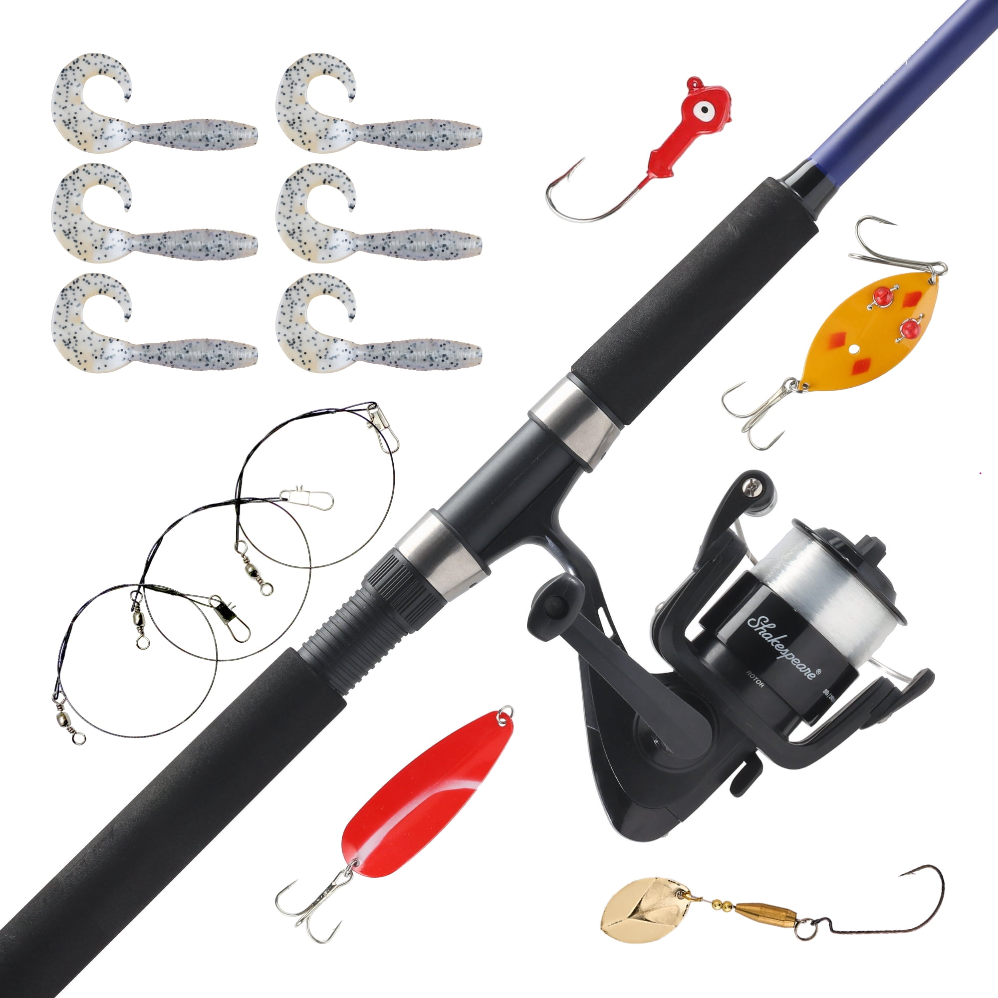 Shakespeare Pike Rods Shakespeare Catch More Fish Pike Spinning Reel and Fishing Rod Combo ...