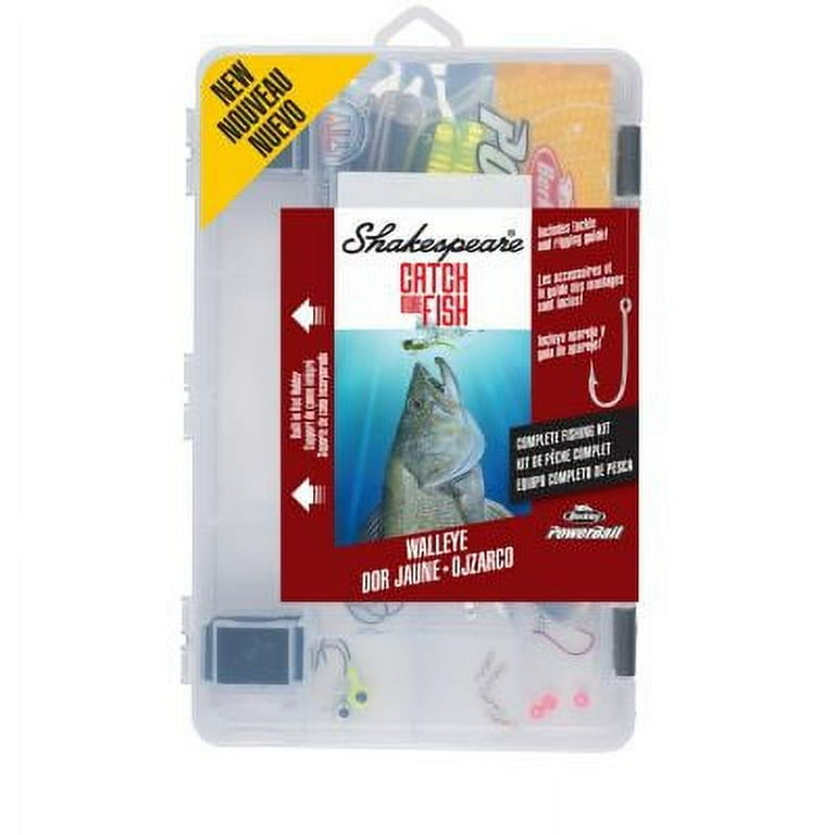 Shakespeare Walleye Fishing Tackle Box Kit - Starter Fishing Set
