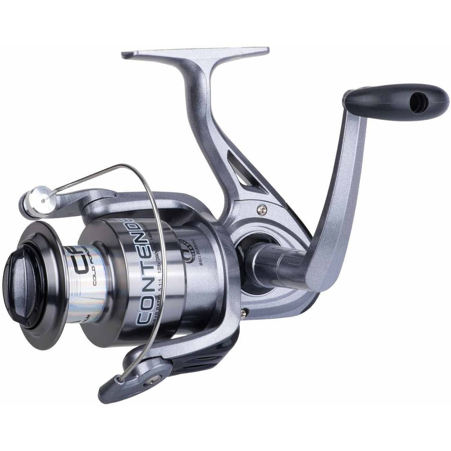 Shakespeare Contender Spinning Reel (Size: 70), Silver/Left Right Convertible